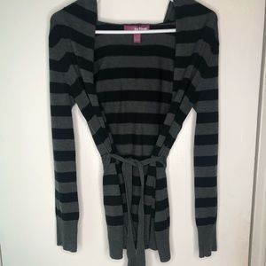 Black Grey Sweater with Belt